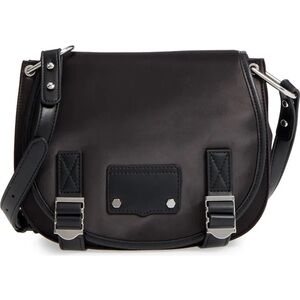 ** Rebecca Minkoff Black Poly Satin Cross Body Bag